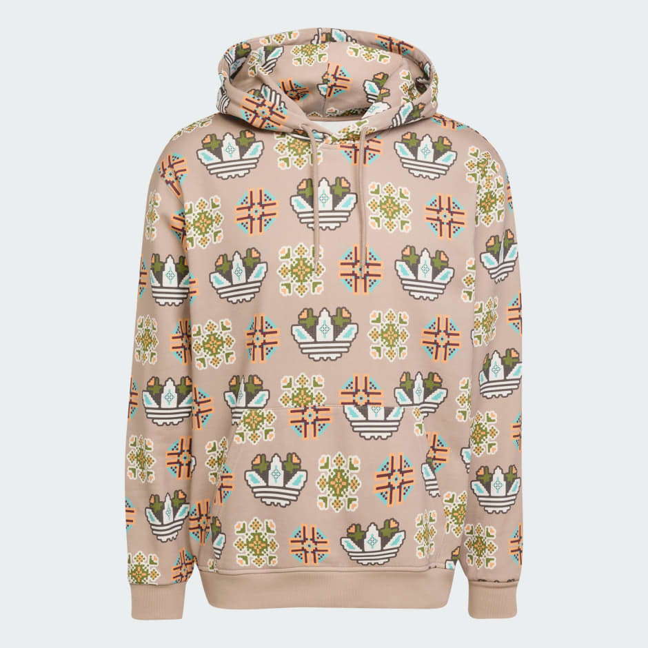 Tile Allover Print Loose Hoodie