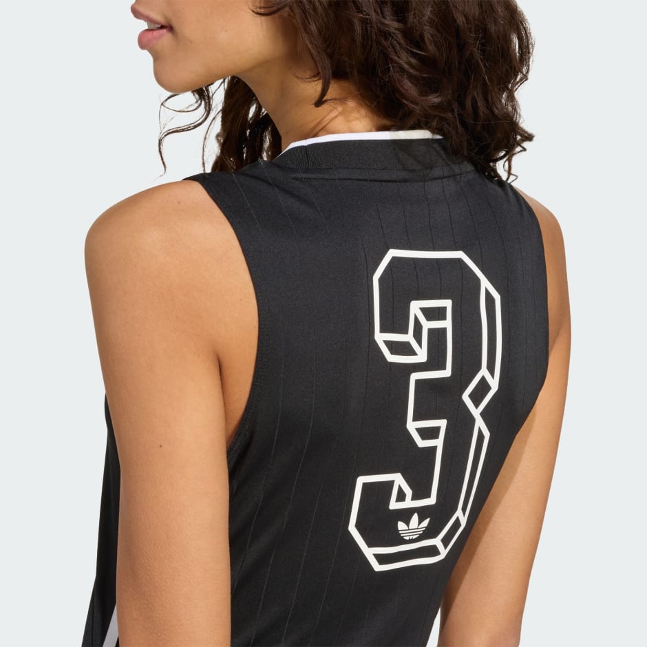 Tricou cu guler &icirc;n V adidas Originals