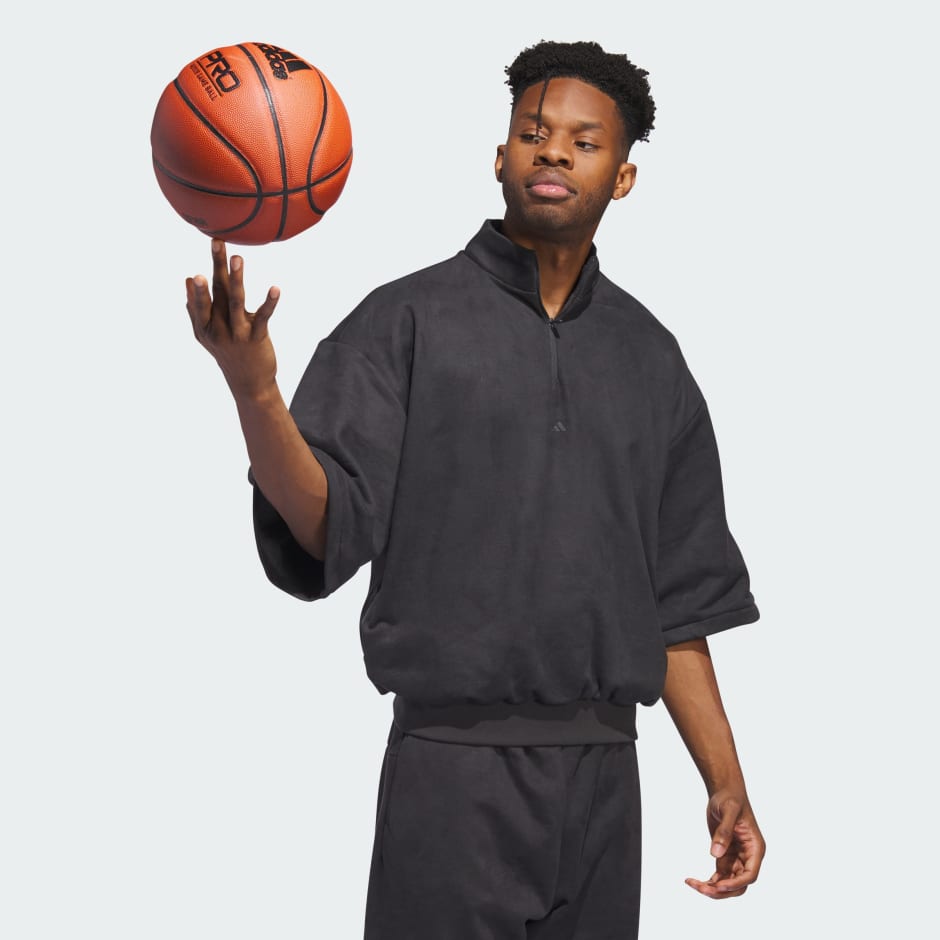 Basketball Sueded 3/4 Half-Zip Sweatshirt image number null