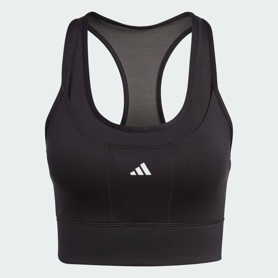 adidas Medium-Support Running Pocket Bra - Black | adidas UAE