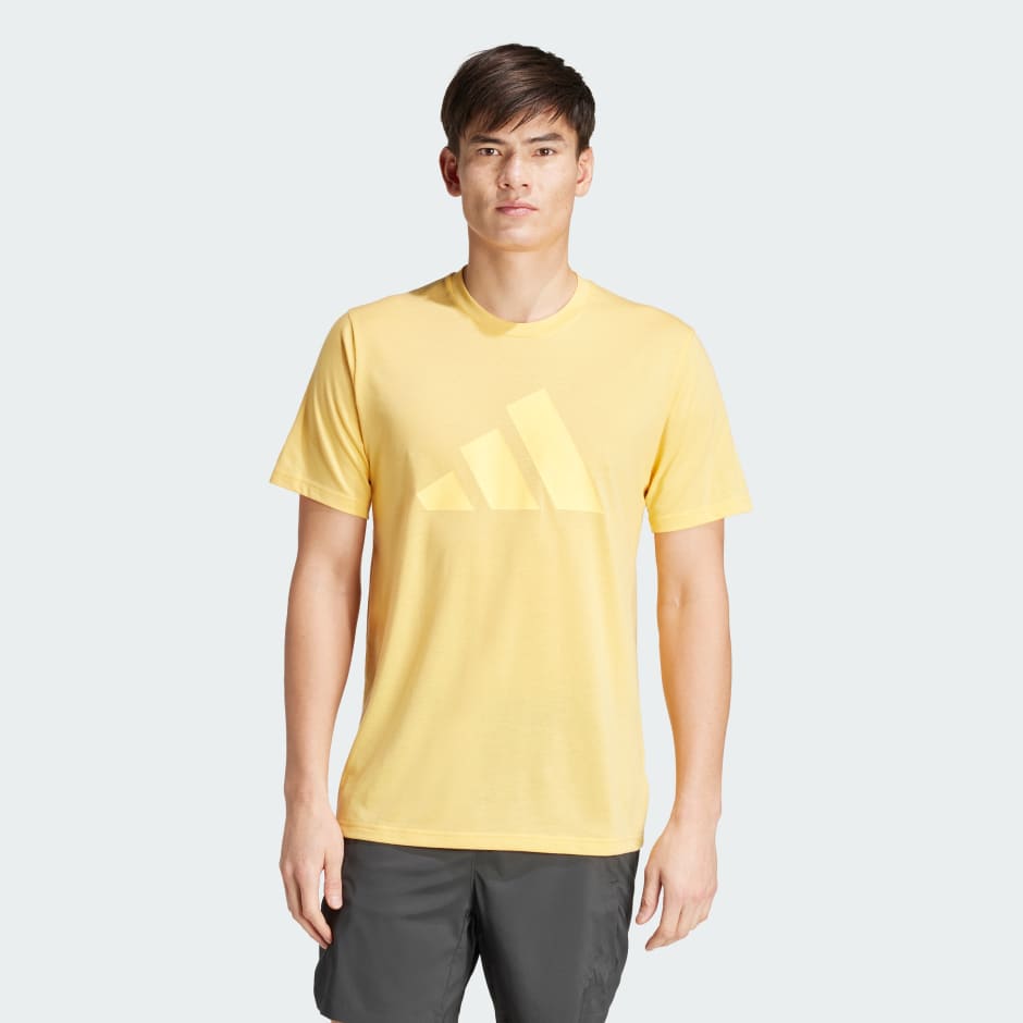 adidas Train Essentials Feelready Logo Training Tee - Yellow | adidas TZ