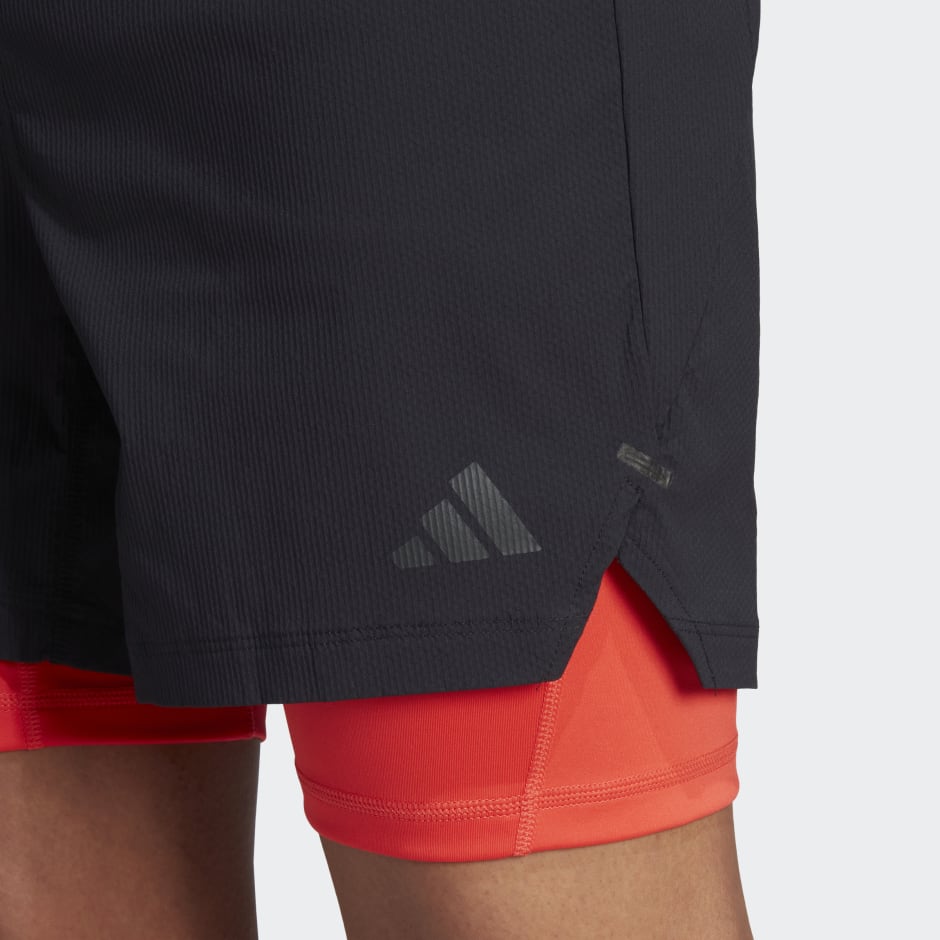 adidas Power Workout Two-in-One Shorts - Black | adidas UAE