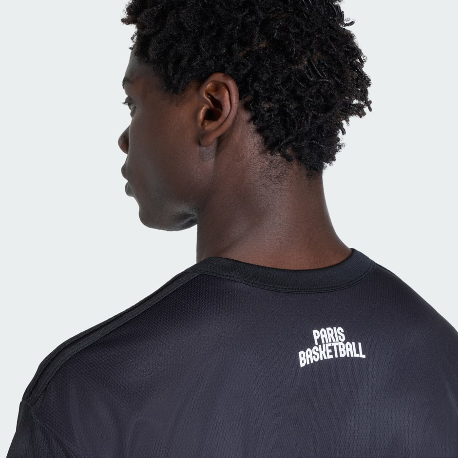 TRICOU CU M&Acirc;NECĂ SCURTĂ PARIS BASKETBALL WARM UP PENTRU BĂRBAȚI