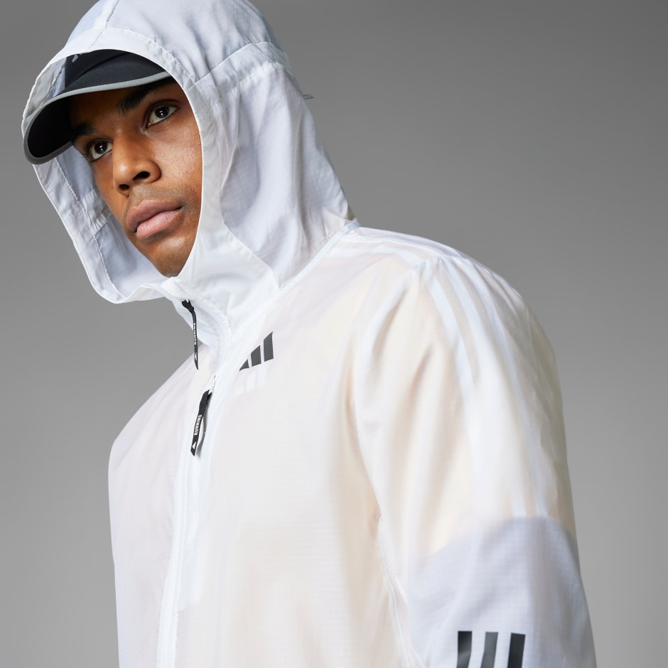 Adidas striped jacket with hood online