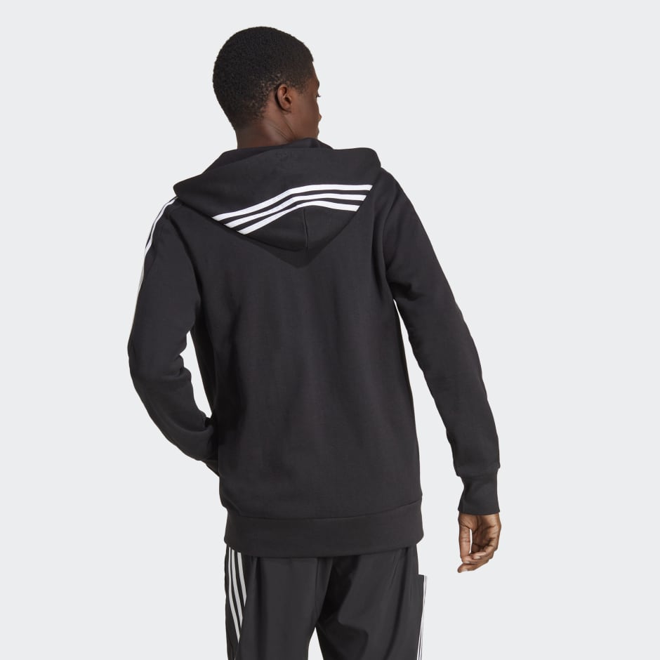 adidas Essentials French Terry 3 Stripes Full Zip Hoodie Black adidas UAE