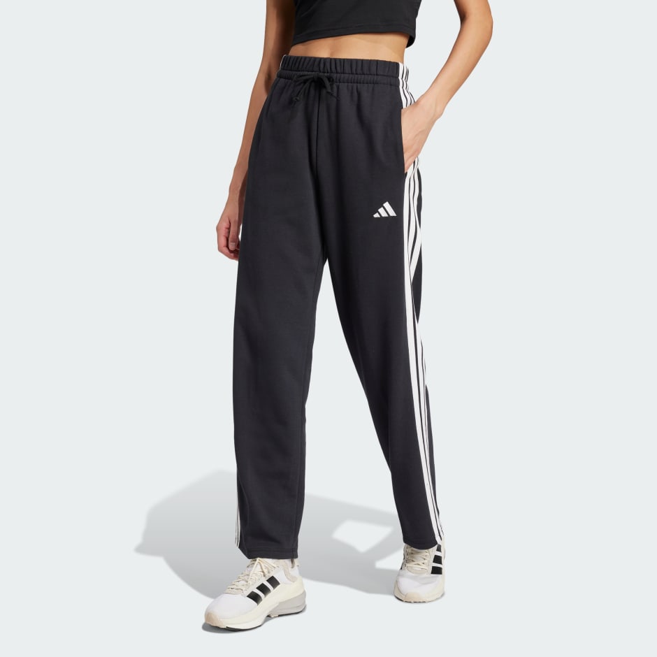 Essentials 3-Stripes Open Hem French Terry Pants
