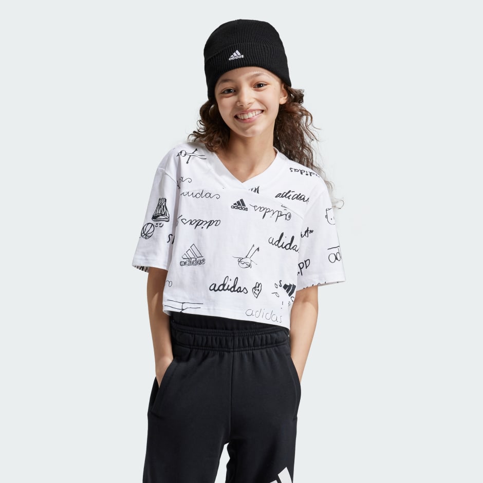 Childrens adidas crop top online