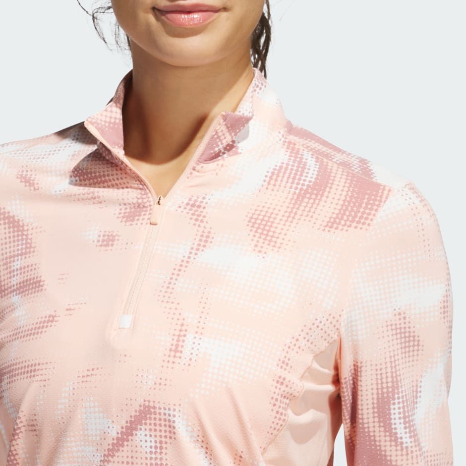 Ultimate365 Printed Quarter-Zip Mock Polo Shirt