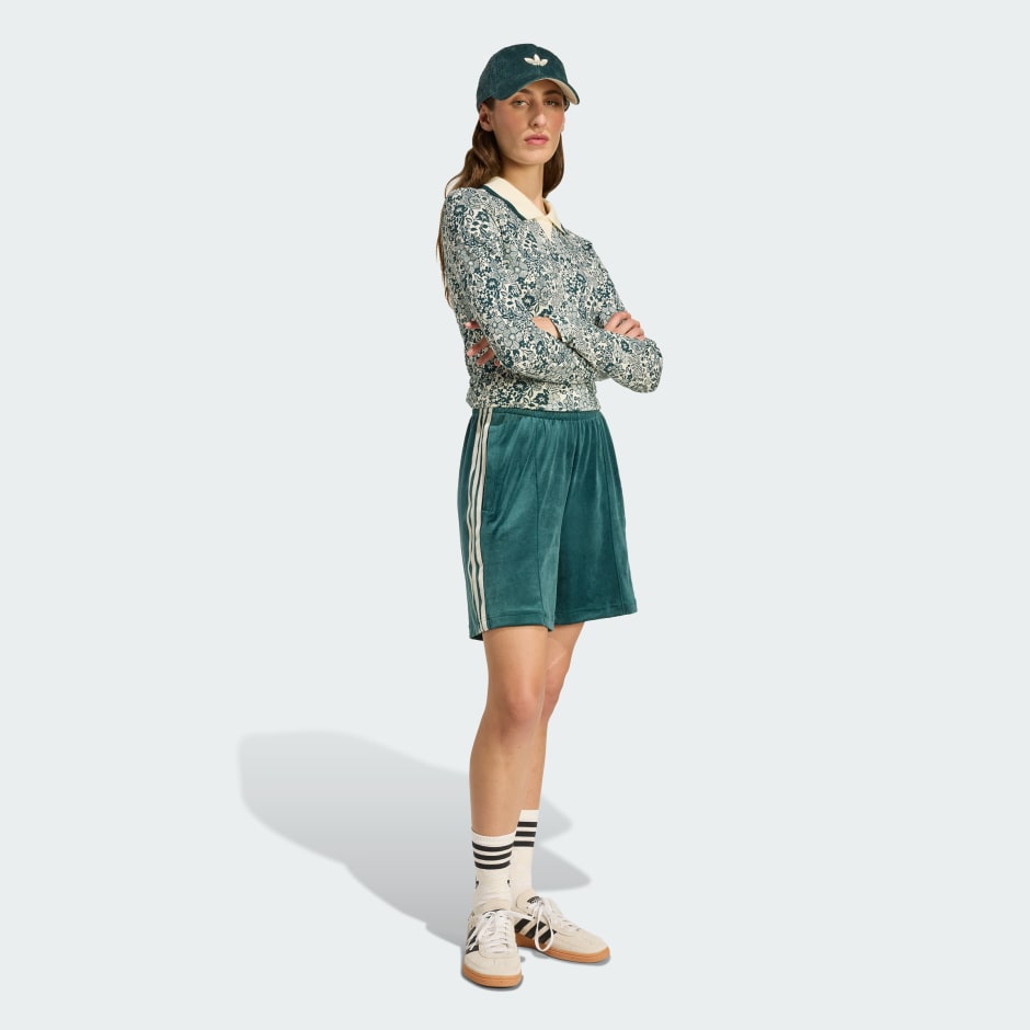 adidas Originals x Liberty London Debossed Velvet Shorts