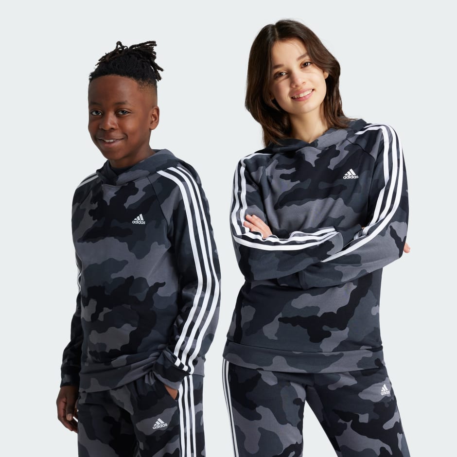 Sweat-shirt à capuche imprimé intégral Essentials Enfants