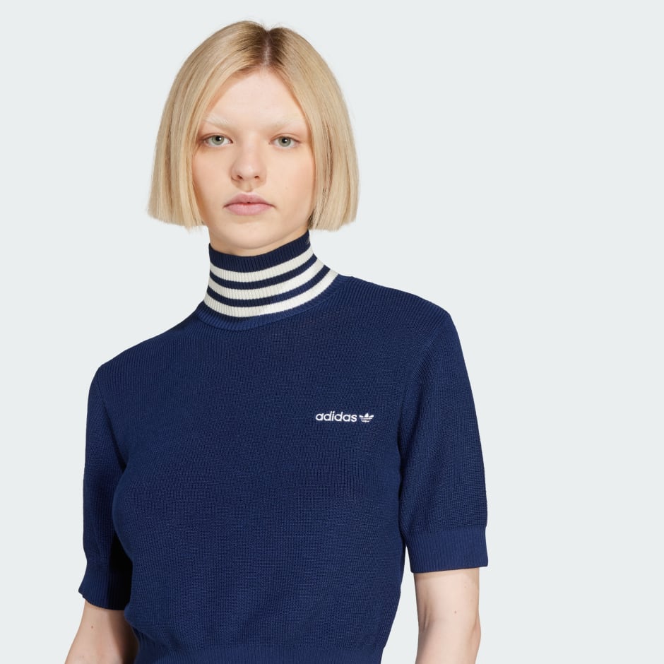 CLOTHING - Cropped Turtleneck - Blue | adidas Oman
