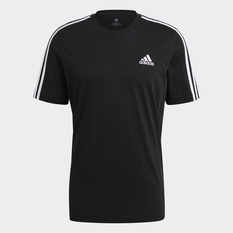 serie codicioso Detector Men's Clothing - Essentials 3-Stripes Tee - Black | adidas Kuwait