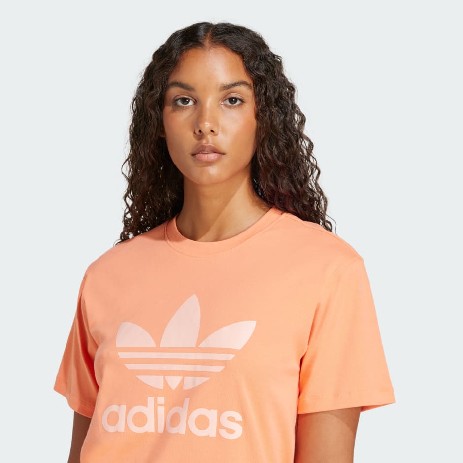 CLOTHING - Trefoil Regular Tee - Orange | adidas Oman