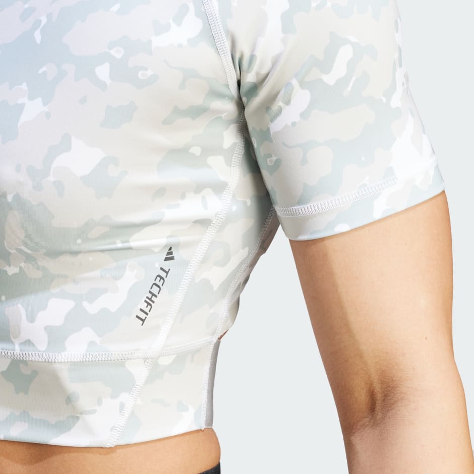 Techfit Camo Print Crop Training Tee