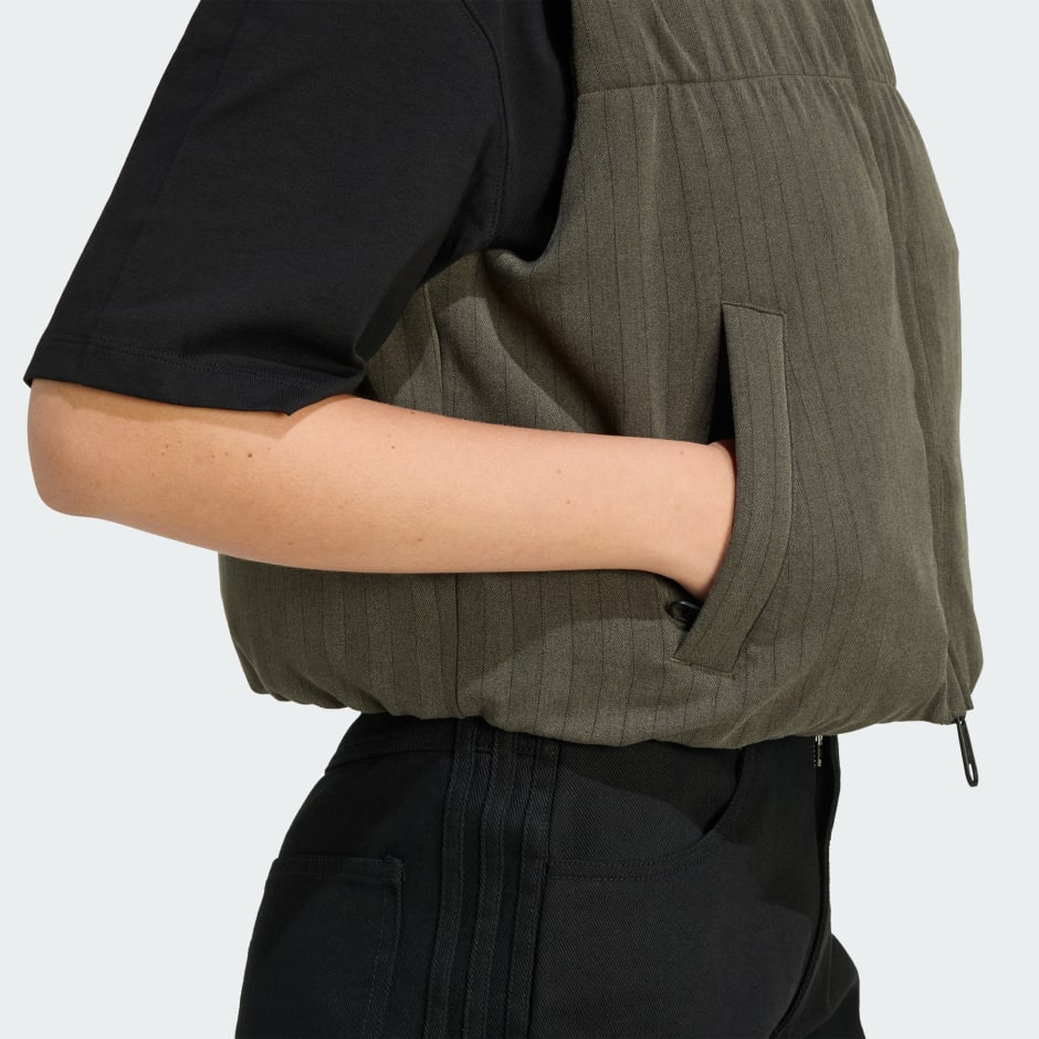 ESSENTIALS HERRINGBONE DOWN VEST