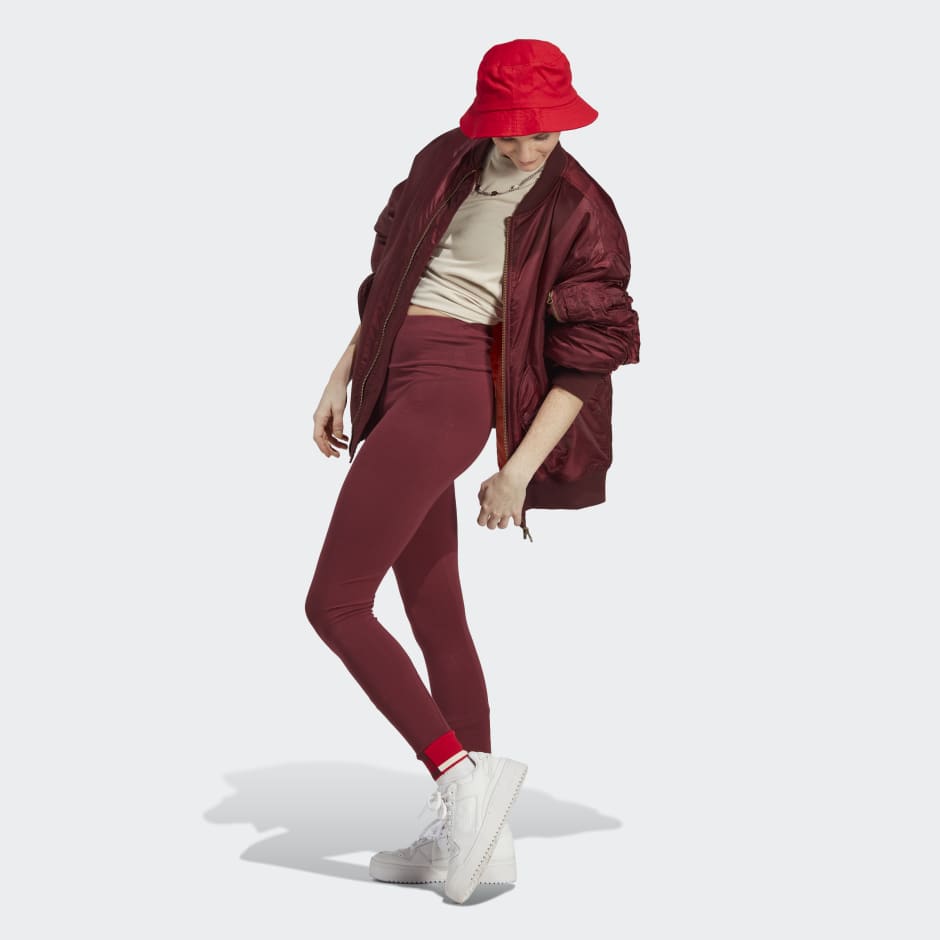 adidas Ribbed Cuff Leggings Burgundy adidas UAE