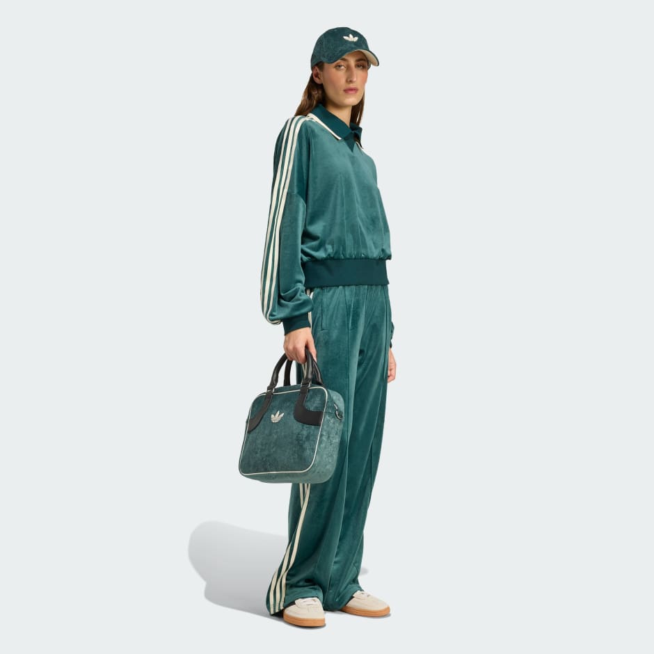 Bluză adidas Originals X Liberty London din catifea cu siglă &icirc;n relief