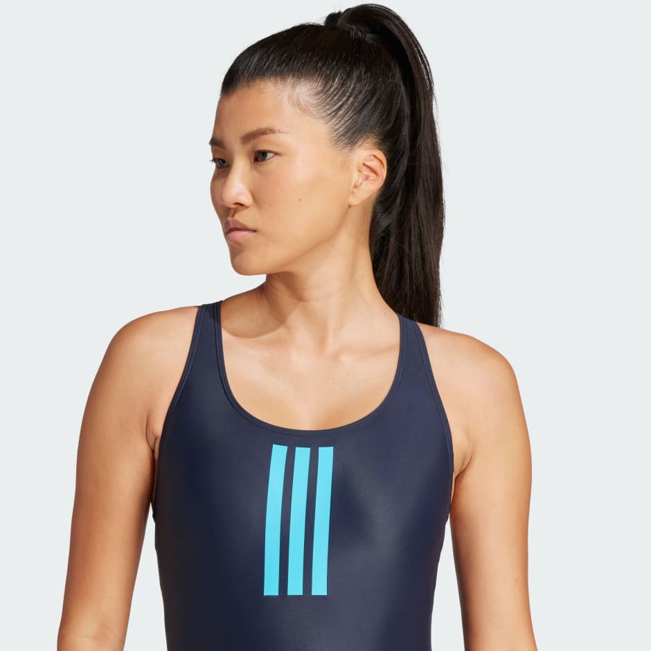 Padded 3-Stripes Closed-Back Swimsuit