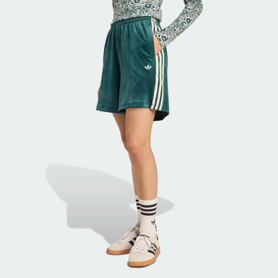 adidas Originals x Liberty London Debossed Velvet Shorts