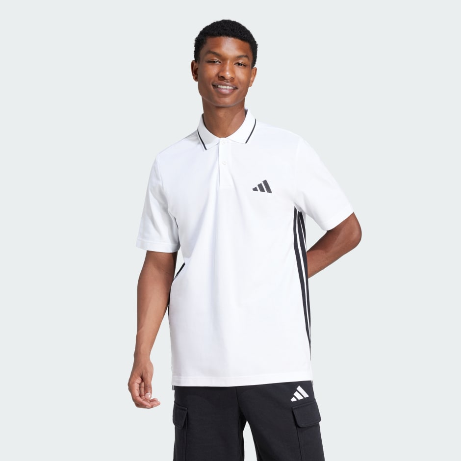 Essentials 3-Stripes Piqué Polo Shirt