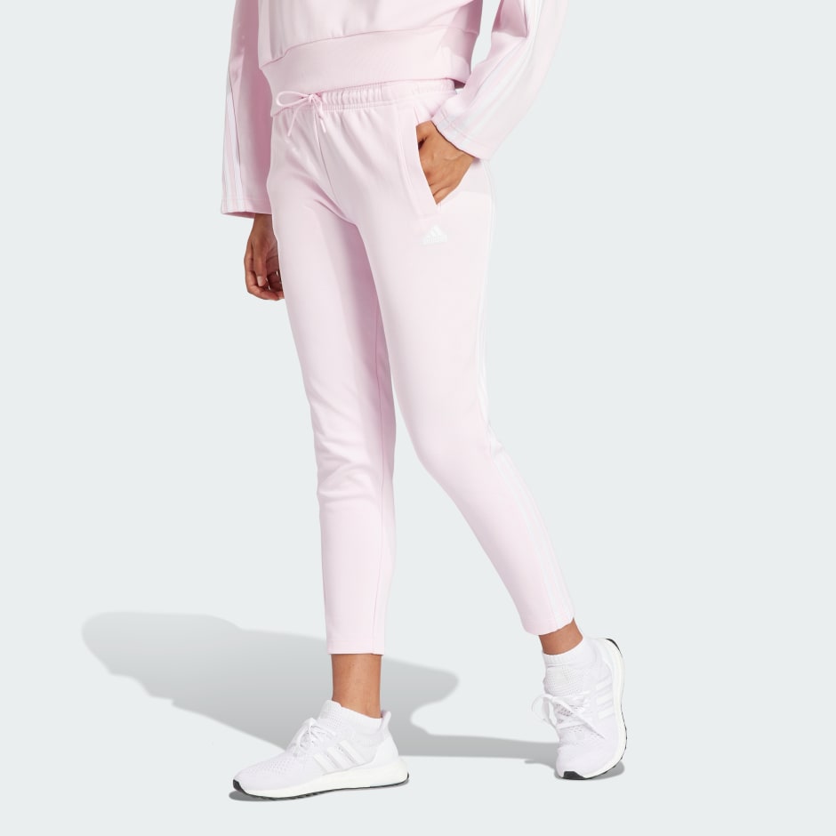 Adidas pants pink online stripes