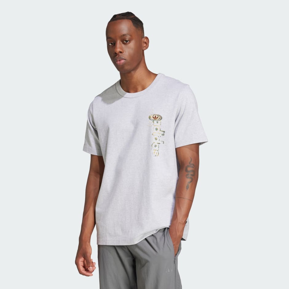 adidas adidas Originals 90s Graphic Print Tee Grey adidas UAE