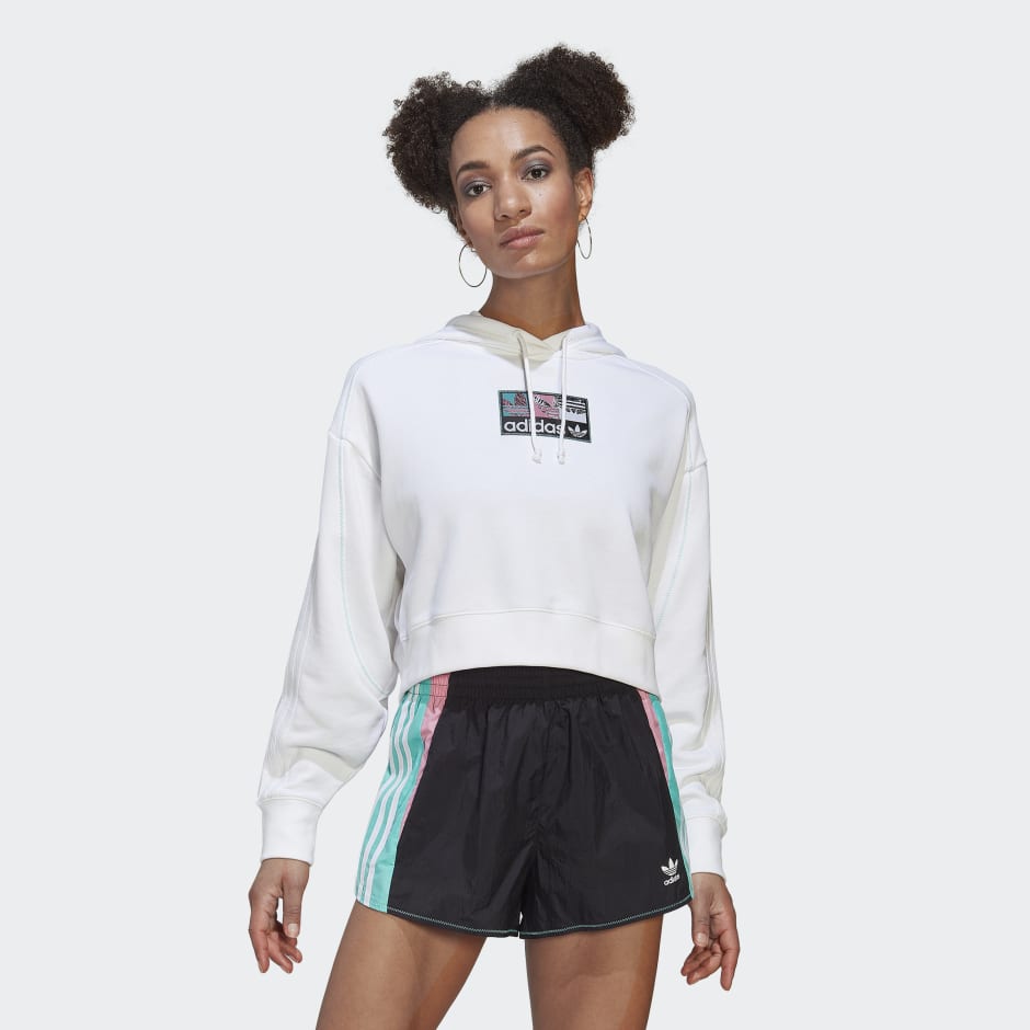 Adidas originals womens vocal cropped sweatshirt white hotsell  black