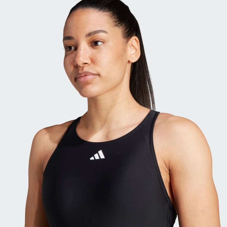 iets Een nacht houding Women's Clothing - Padded Tape Swimsuit - Black | adidas Bahrain