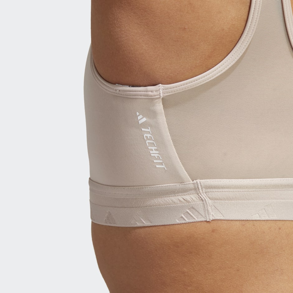 adidas Aeroreact Training Light-Support Techfit Bra - Brown