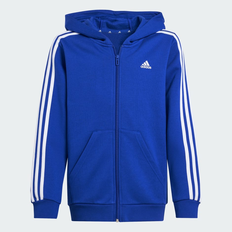 Essentials 3-Stripes Fleece Full-Zip Hoodie