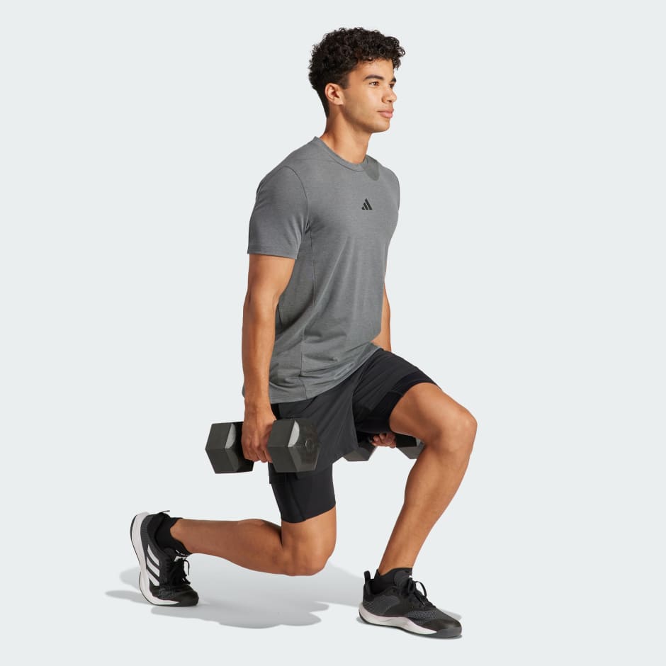 Clothing - Designed for Training Workout Tee - Grey | adidas South Africa