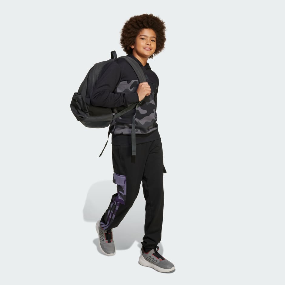 Hanorac Essentials din fleece, cu glugă și imprimeu camuflaj, pentru copii