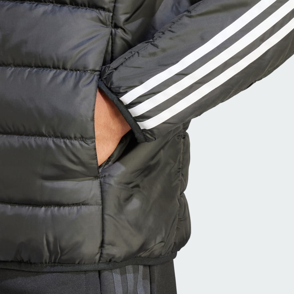 adidas Essentials 3-Stripes Light Down Jacket Black LK
