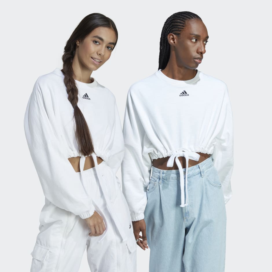 Clothing - Dance Crop Versatile Sweatshirt - White | adidas South Africa