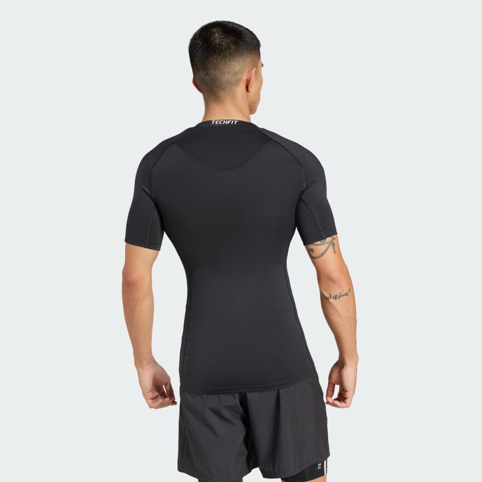 Tricou de antrenament cu compresie și 3 dungi Techfit