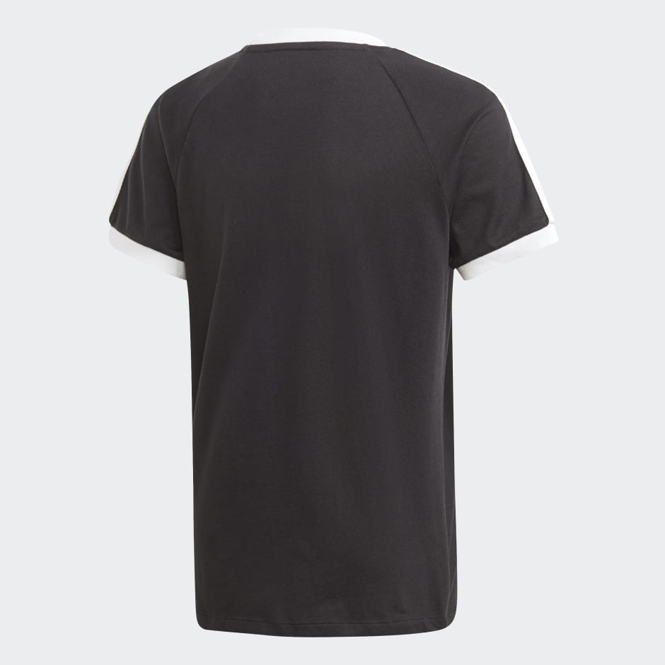 adidas black 3 stripe t shirt