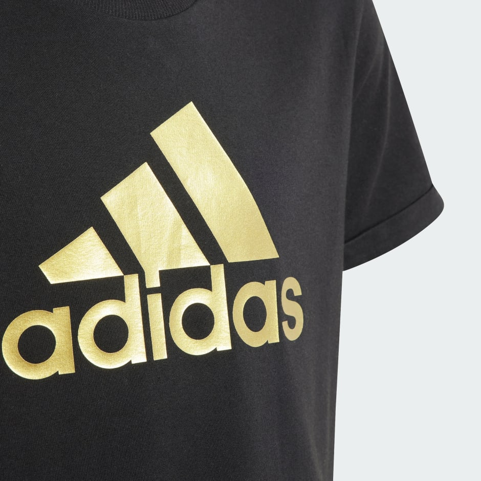 Adidas t outlet shirt black gold