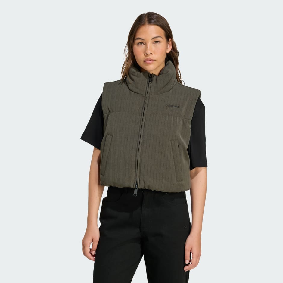 ESSENTIALS HERRINGBONE DOWN VEST