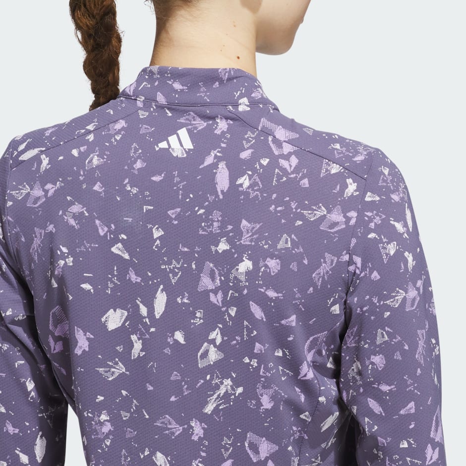 Ultimate365 Printed Quarter-Zip Mock Neck Top