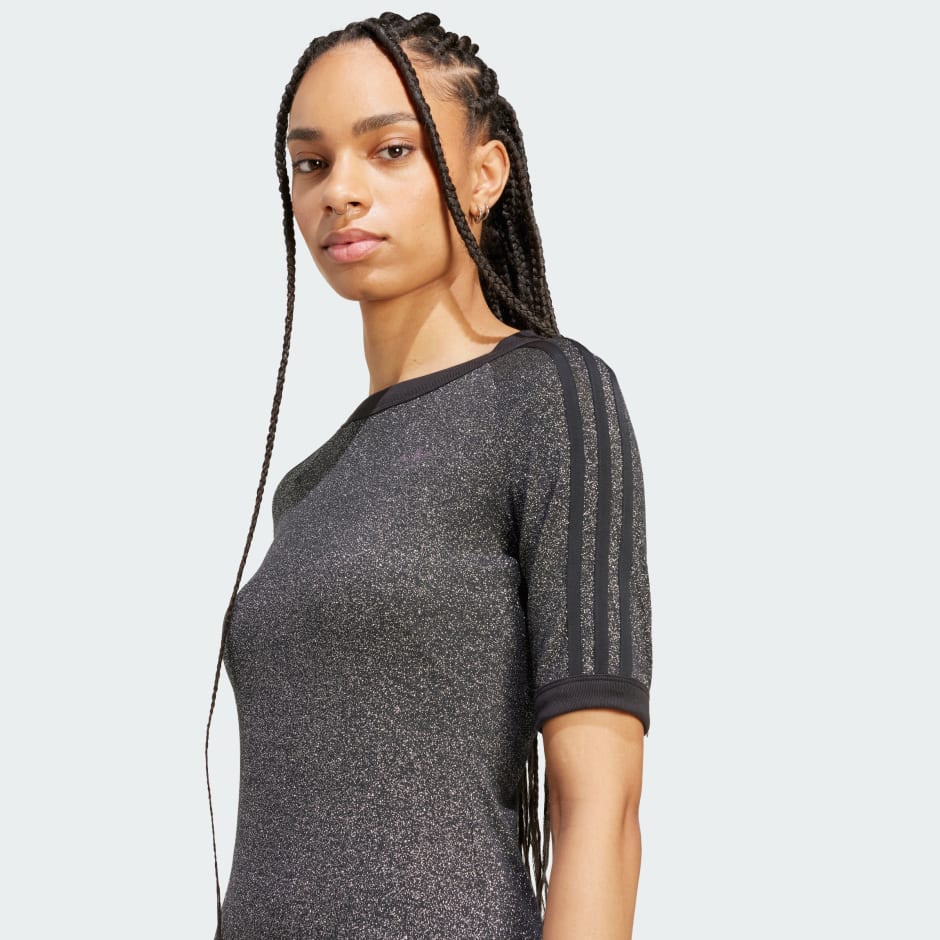 Rochie festivă Adicolor cu sclipici și 3 dungi