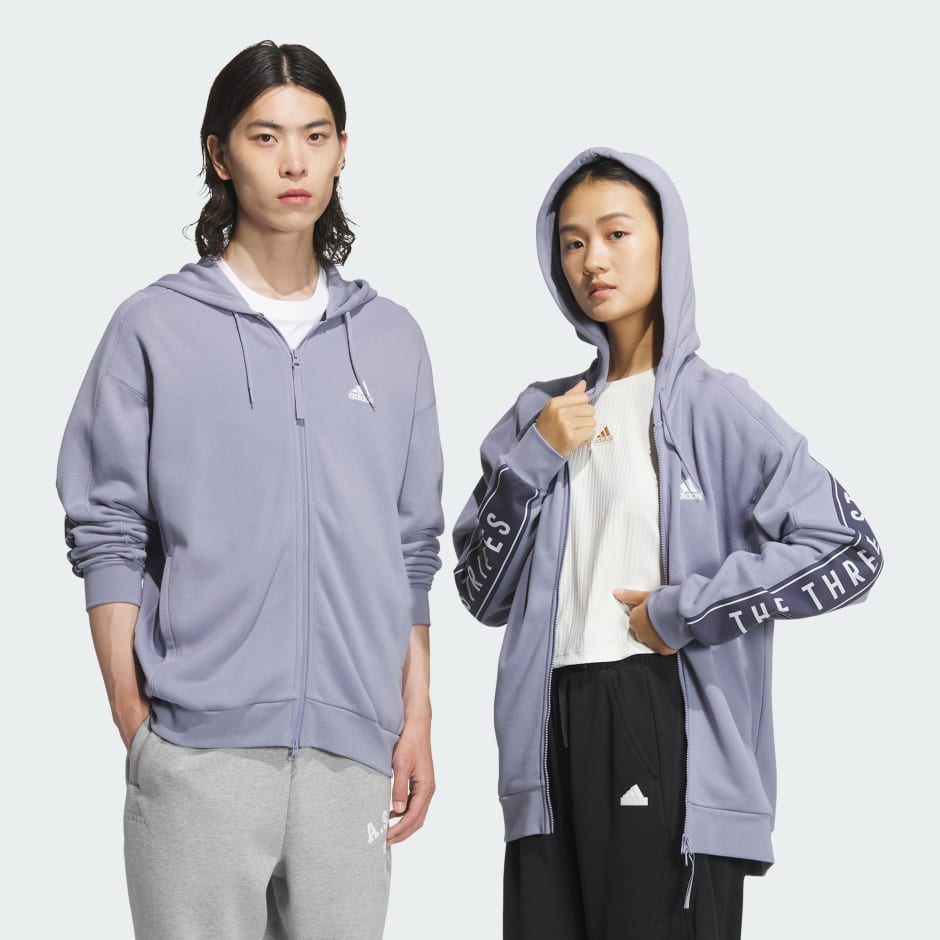 Adidas Wording Pack Loose Fit French Terry Full-Zip Hoodie