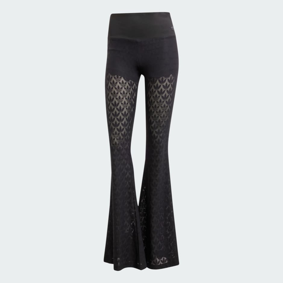 Fashion Monogram Lace Flared Pants