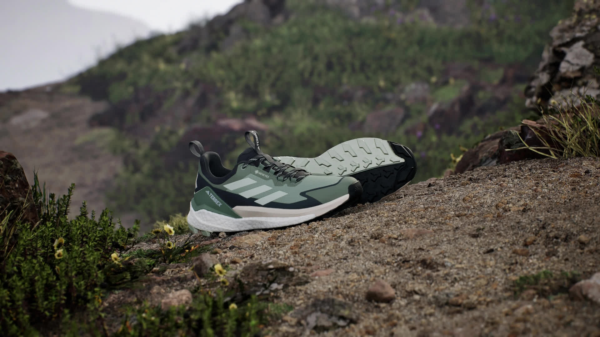 adidas Terrex Free Hiker 2.0 Low Gore-Tex Hiking Shoes - Green