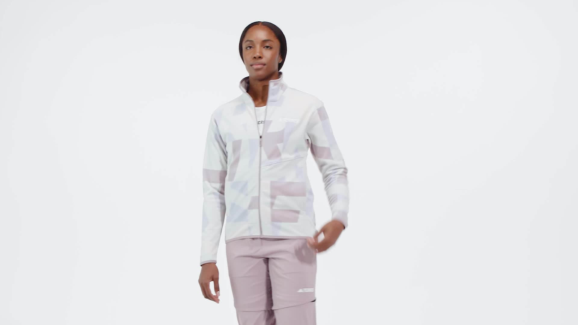 adidas Bluza Terrex Multi Printed Full-Zip Fleece - Szary