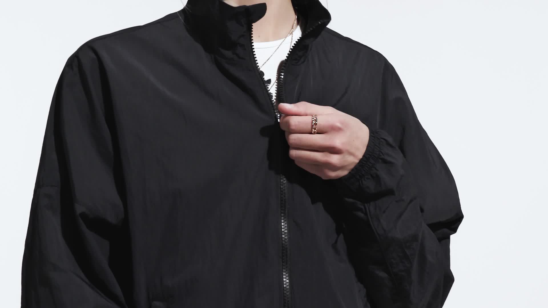 adidas Premium Essentials Nylon Track Jacket - Black