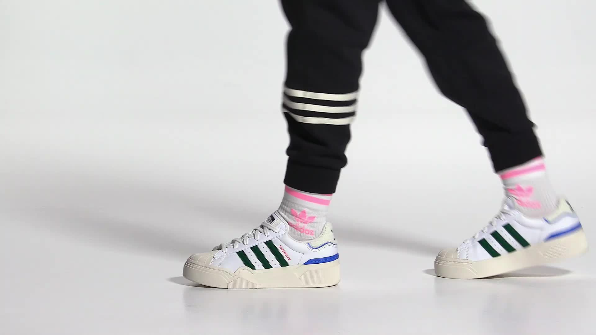 Adidas Superstar Bonega White Shell Toe Platform Sneakers Black Stripes 9