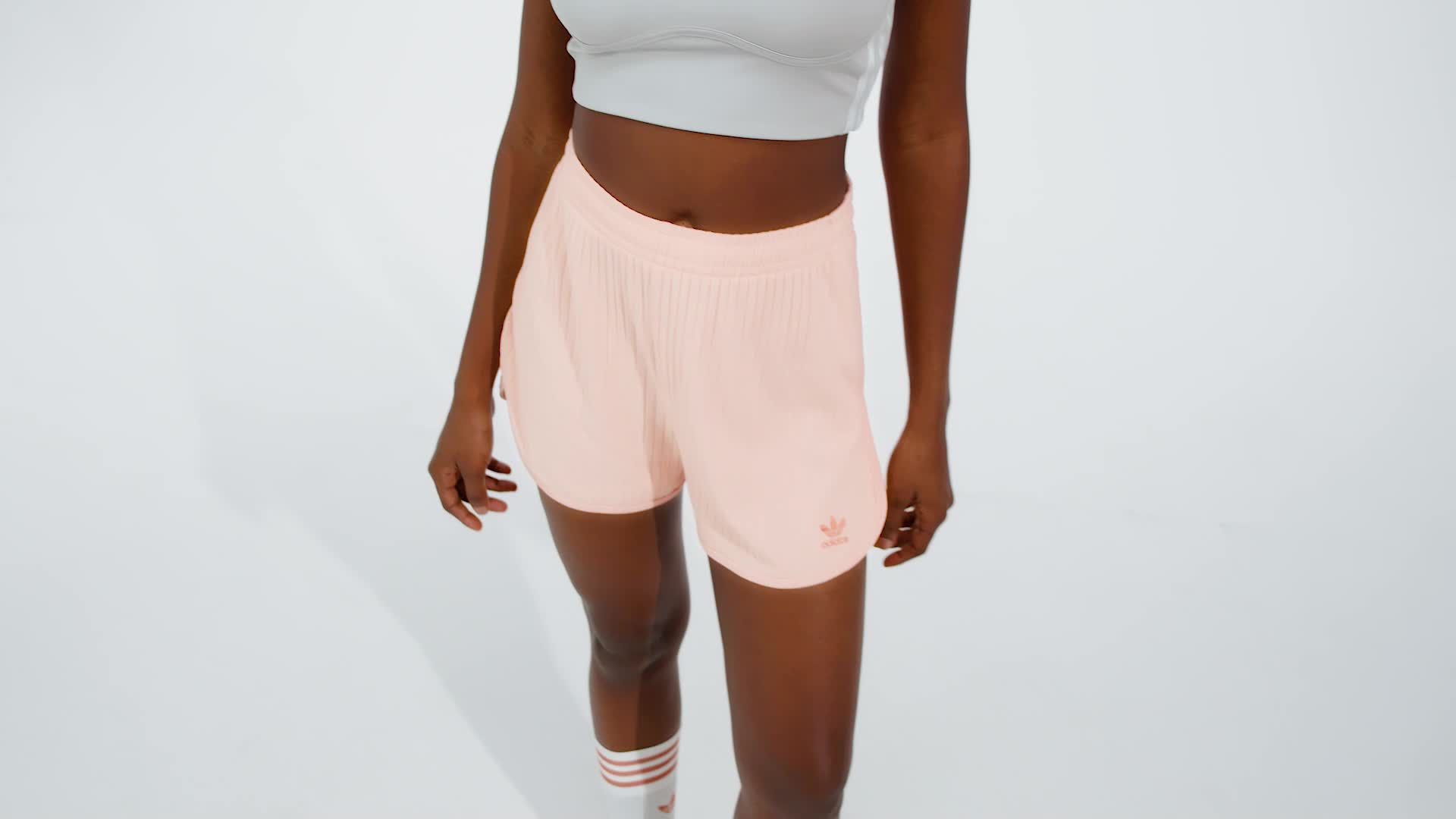 adidas Essentials Wide Rib Sprinter Shorts - Pink | adidas