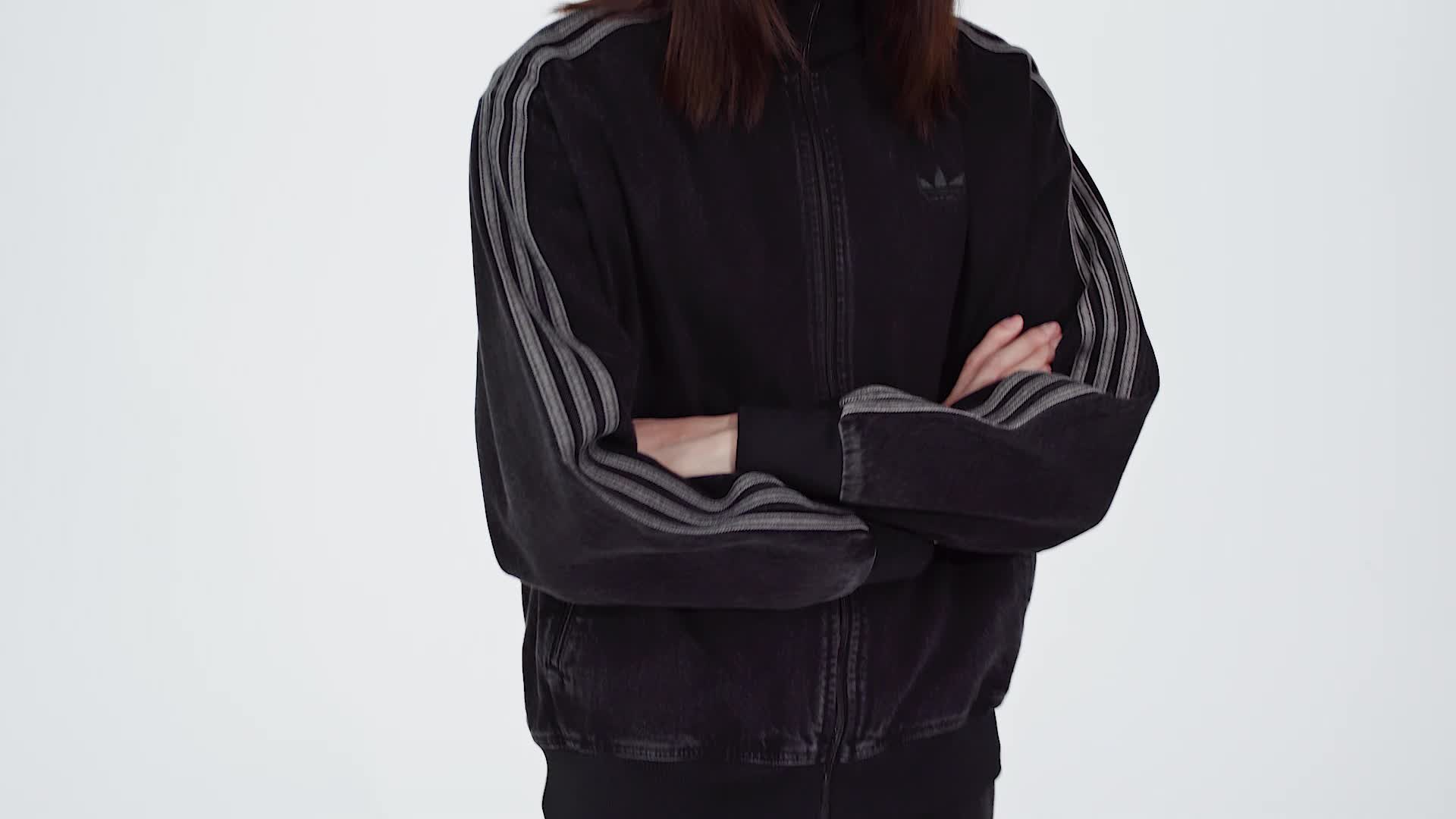 adidas Adicolor Denim Firebird Track Top - Black | adidas