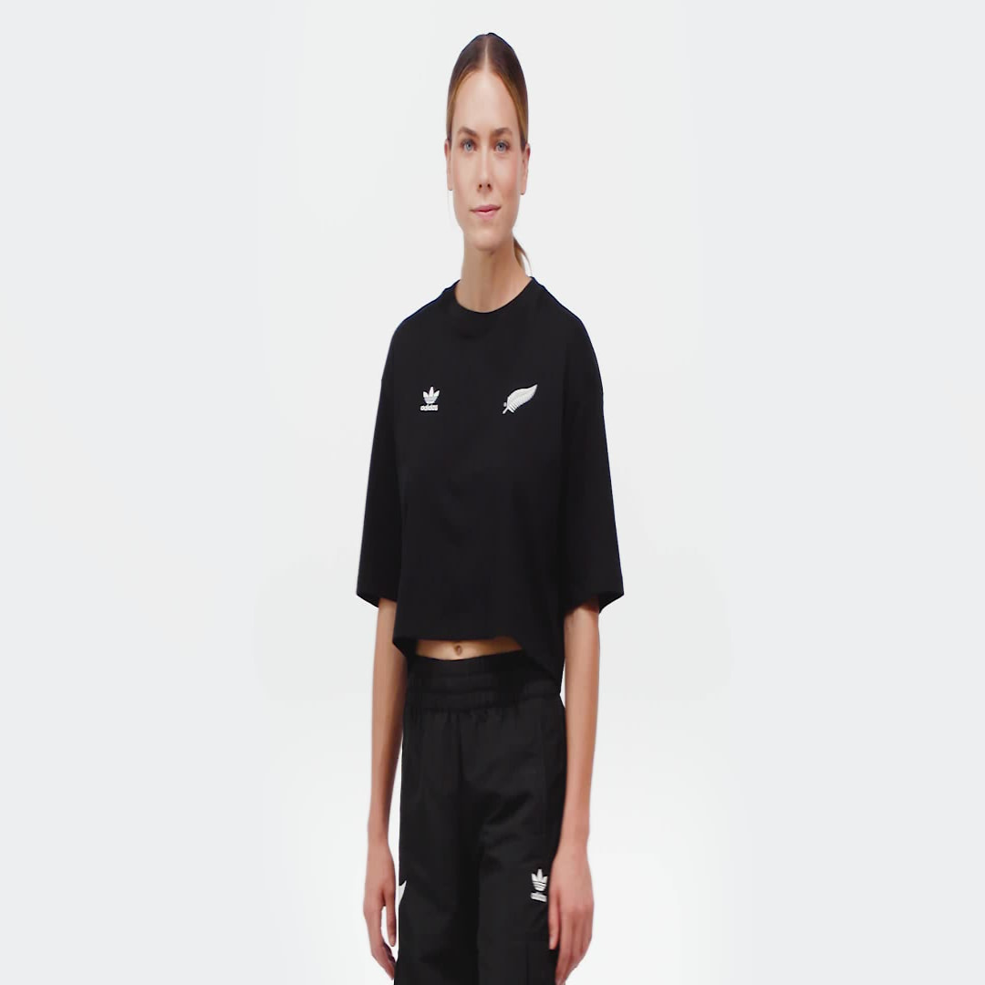 Adidas Black Ferns Essentials Crop T-shirt