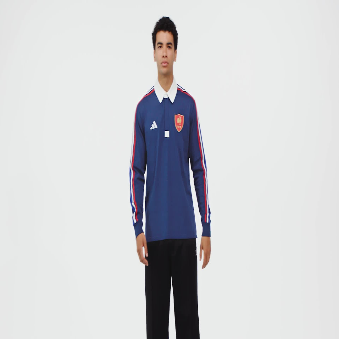 Adidas France Culture Rugbyshirt met Lange Mouwen